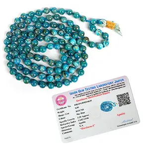 Certified Natural Apatite Mala Semi Precious Crystal Stone 6 mm 108 Beads Jap Mala / Necklace for Reiki Healing Stones (Color : Green)