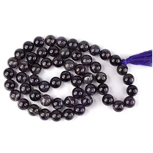 Amethyst Mala/Necklace 12 mm Bead Mala for Reiki Healing and Crystal Healing Stone (Color : Purple)