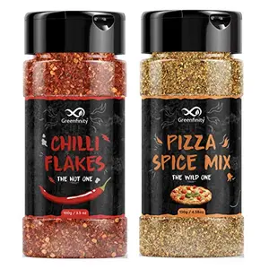 Pizza Spice Mix Oregano Seasoning 50g + Roasted Chilli Flakes 35g (Combo of 2)