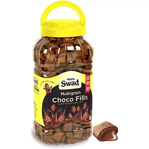 Swad Breakfast Cereal Multigrain Choco Fills (Made with Oats Corn Wheat Rice Zero Cholesterol Chocolate  Fills) Jar 370 g