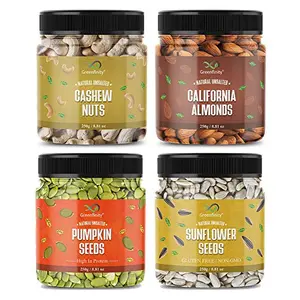 Seeds & Dry Fruits Combo Pack - (250g * 4) 1kg (Almonds Cashew Nuts Pumpkin Sunflower Seeds) - All Premium.