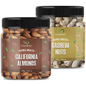 ® 500g Dry Fruits Combo Pack of Premium Almond 250g & Cashew Nuts 250g.