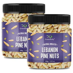 Lebanon Pine Nuts 200g | Chilgoza (Pack of 100g + 100g ). [Jar Pack].