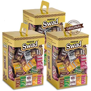 Swad Candy Gift Box Mixed Toffee (Swad Original Imli Kaccha Aam Lemon Guava Chocolate) Pack of 2 850g