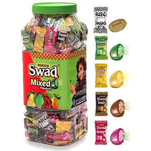 Swad Mixed Candies Jar Kaccha Aam Imli Lemon and Guava 300 Candies