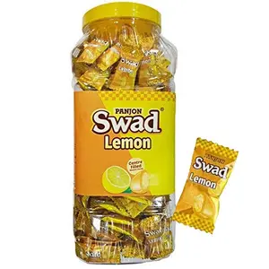 Swad Centre Filled Masala Candy Lemon 300 Candies Chocolate Jar