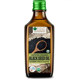 Bliss of Earth 500ml USDA Organic Kalonji Oil For Eating Black Seed Oil For Hair Cold pressed & Hexane Free