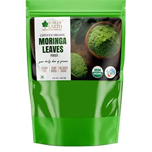 Bliss of Earth 250GM USDA Organic Moringa Leaves Powder For Weight Loss Super Food Dietary Supplement