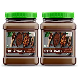 Bliss of Earth 2x500gm Naturally Organic Dark Cocoa Powder for Chocolate Cake Making & Chocolate Hot Milk Shake Unsweetened Pack of 2