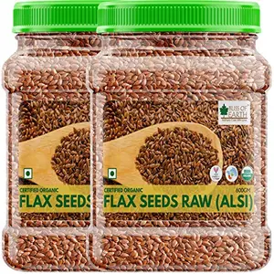 Bliss of Earth 2X600gm USDA Organic Raw Flax Seeds for Eating Alsi Seed for Weight Loss Rich in Omega