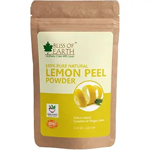 Bliss of Earth 100% Pure Lemon Peel Powder For Skin Whitening Acne & Face Lightening (100gm)