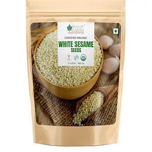 Bliss of Earth USDA Organic Sesame Seeds 500 gm White For Eating Raw Til Seeds