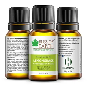 Bliss of earth100% Pure Steam Distilled Lemongrass Essential Oil 10 ml