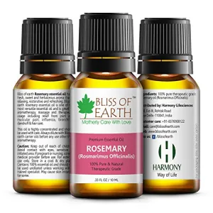 Bliss of earth100% Pure ROSEMARY Essential Oil - 10 ML Bottle - Finest Quality Therapeutic Grade Essential Oils Ideal For Aromatherapy