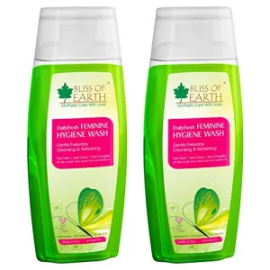 Bliss of Earth 2X200ml Intimate Hygiene Wash For Women Organic Tea Tree Essential Oil Enriched For Itching & Irritation in Private Parts