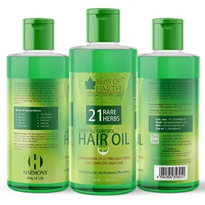 Bliss of Earth Hair Fall Control Hair Oil With 21 Rare Herbs | 100ML | For Hair Fall Grey Hair Dandruff Dry & Dull Hair