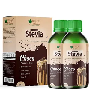 Bliss of Earth Chocolate Stevia Liquid Flavoured Stevia Sweeten Coffee Cake Shake & Hot Chocolate Zero Sugar Zero Calories Zero Glycemic Index 2X100ml