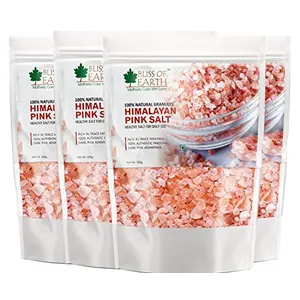 Bliss of Earth 4X500 gm Granular Pakistani Himalayan Pink Salt Non Iodized for Weight Loss & Healthy Cooking Natural Substitute of White Salt