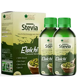 Bliss of Earth Next Generation Elaichi Flavoured Stevia Liquid Sweeten Cardamom Tea & Milk Zero Sugar Zero Calories Zero Glycemic Index 2x100ml Pack of 2