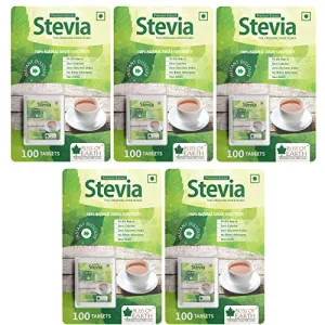 Bliss of Earth 99.8% REB-A Stevia Sugar free Tablets Pellets Zero Calorie Keto Sweetener Quick Dissolve 5X100 Tablets