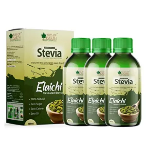 Bliss of Earth Next Generation Elaichi Flavoured Stevia Liquid Sweeten Cardamom Tea & Milk Zero Sugar Zero Calories Zero Glycemic Index 3x100ml (Pack of 3)