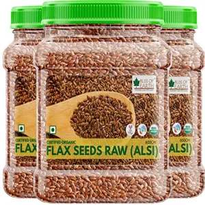 Bliss of Earth 3X600gm USDA Organic Raw Flax Seeds for Eating Alsi Seeds for Weight Loss Rich in Omega