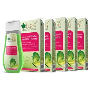 Bliss of Earth® DailyFresh Feminine Hygiene Wash | 5x100ML | Enriched With Bliss of Earth Alcohol Free Witch Hazel & Australian Tea Tree Essential Oil | Great For Daily Intimate Care (Pack Of 5)