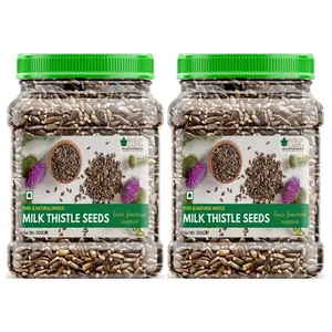 Bliss of Earth Milk Thistle Seeds Organic Super Food for Liver Cleansing Immunity Boosting and Blood Sugar Control (Pack of 2x500gm)