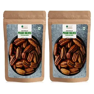 Bliss Of Earth Mexican Pecan Nuts Raw & Dehulled Pecan Halves Flavonoids Rich Super Food Pack Of 2x200gm