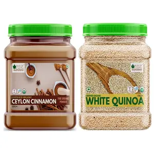 Bliss of Earth Combo Of Ceylon Cinnamon Powder (500gm) And Organic White Quinoa (700gm) For Weight Loss Raw Super Food (Pack Of 2)