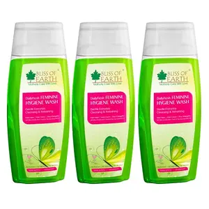 Bliss of Earth® 3x200ml Intimate Hygiene Wash For Women Organic Tea Tree Essential Oil Enriched For Itching & Irritation in Private Parts Pack Of 3