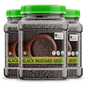 Bliss of Earth: USDA Organic Black Mustard Seeds For Cooking (Kali Sarson) 3x600GM