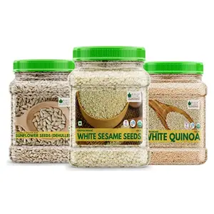 Bliss of Earth Combo Of Naturally Organic Sesame Seed (600gm) Sunflower Seeds (600gm) And Quinoa (700gm) For Eating Ready to EatLoaded With Nutrients (Pack Of 3)