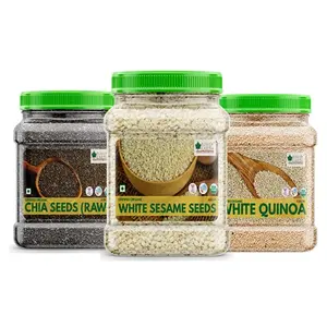 Bliss of Earth Combo Of Chia Seeds(600gm) White Sesame Seeds (600gm) Quinoa Seeds (700gm)
