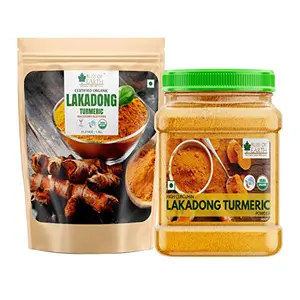 Bliss of Earth Combo Of High Curcumin Certified Organic Lakadong Turmeric Powder (1kg+500gm) For Daily Cooking Pack Of 2