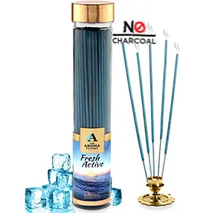 Fresh Active Incense Sticks Agarbatti (Deodorant Roll On Perfume Ice Deo Sticks with Deep Impact Fresh Active)Room Freshener Air Fragrance Agarbatti Metallic Blue Jar (Bottle 100 gm)