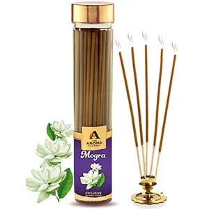 Mogra Incense Sticks Masala Natural Agarbatti ( Herbal) Flower Room Fragrance Jar for Positivity Good Luck Health & Wealth Pooja Home (Bottle 100 gm)