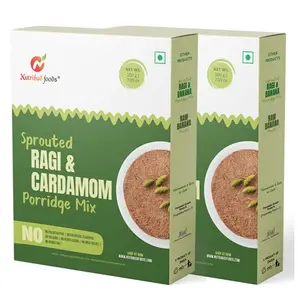 Nutribud Foods Sprouted Ragi and Cardamom Porridge Mix - Pack of 2 (200g*2)