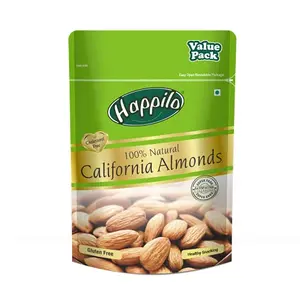 Happilo 100% Natural Premium California Almonds 1kg Value Pack Pouch | Premium Badam Giri | High in Fiber & Boost Immunity | Real Nuts | Whole Natural Badam