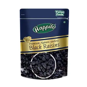 Happilo Premium Afghani Seedless Black Raisins 500 g Value Pack| Kali Kishmish | Munakka Dry Fruits | Delicious & Healthy Snack | High in Antioxidants Naturally Sweet & tasty