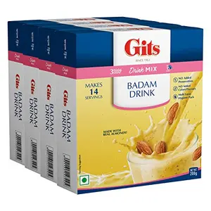 Gits Badam Drink Mix 800g (Pack of 4 X 200g Each)