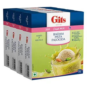 Gits Badam Pista Falooda Drink Mix 800g (Pack of 4 X 200g Each)