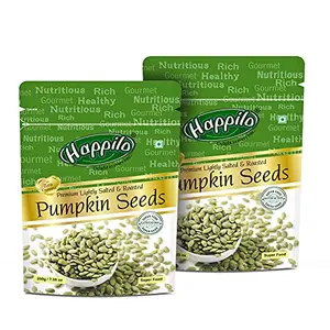 Happilo Premium Pumpkin Seeds - Roasted Lightly Salted Pouch 2 X 200 g