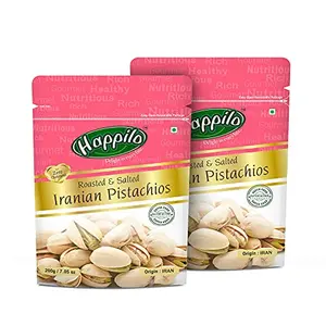Happilo Premium Iranian Roasted & Salted Pistachios 200g - Pack of 2