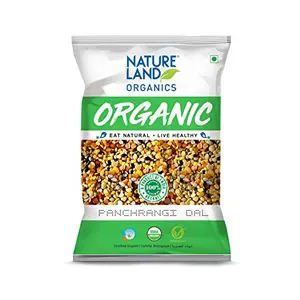 Natureland Organics Panchrangi Dal / Mix Dal 500 Gm (Pack of 2) Total 1 KG - Organic Pulses