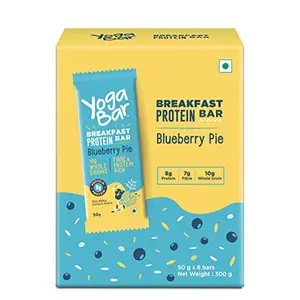 Yogabar Breakfast Protein Blueberry Bars - 300gm 50 g x 6 Bars