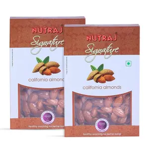 Nutraj 100% Pure Premium Signature California Almonds 400g (200gx2) Vacuum Pack Nutritious & Delicious California Badam Rich in Vitamin E & Manganese Dry Fruit