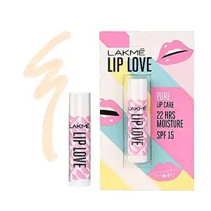 Lakme Lip Love Chapstick Pure Lip Care SPF 15 4.5g Tinted Lip Balm for 22 hour moisturised lips