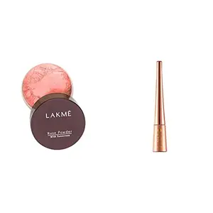 Lakme  Rose Face Powder Warm Pink 40g And Lakme  9 to 5 Impact Eye Liner Black 3.5ml