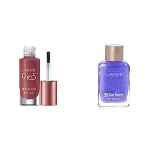 Lakme 9To5 Primer + Gloss Nail Colour Dusty Pink 6 ml and Lakme Nail Color Remover 27ml